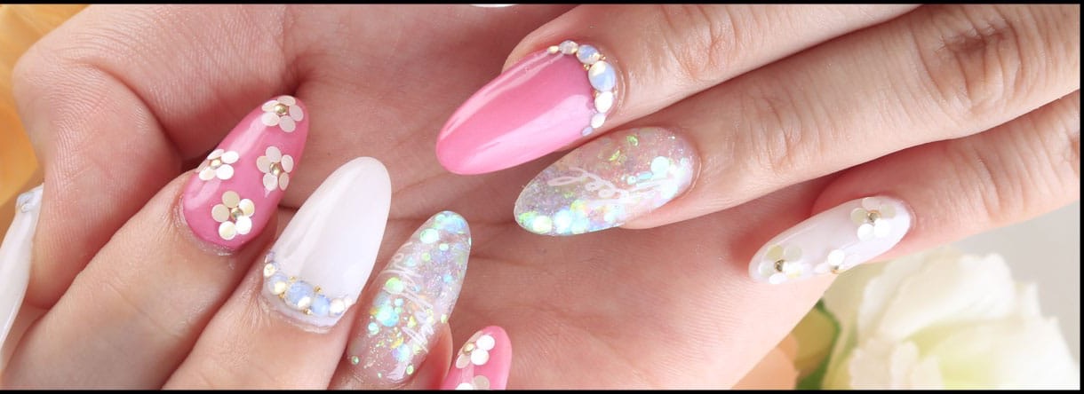 Floral nail art by Bocasa Beauty Spa